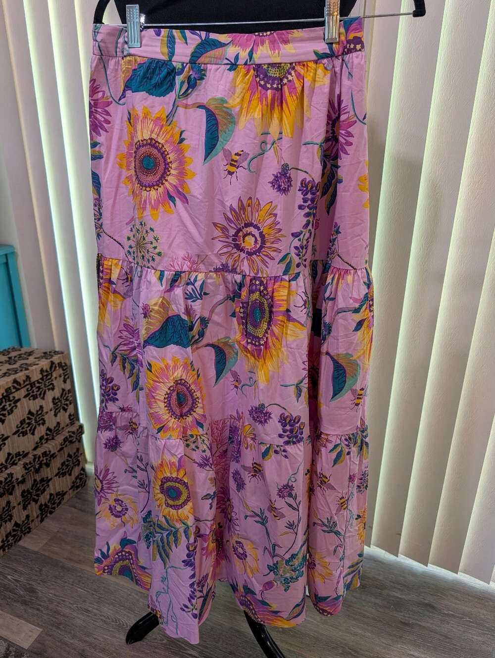 Elie Tahari Lavender and Yellow Floral Skirt